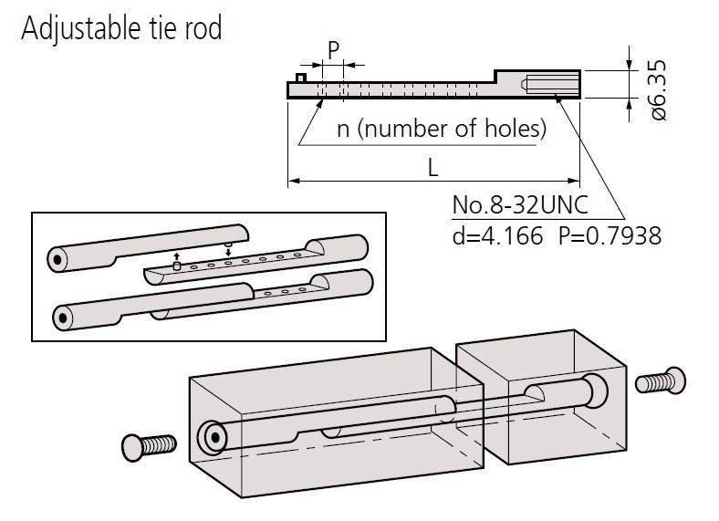 Mitutoyo - Adjustable Tie Rod - 6" - 619060