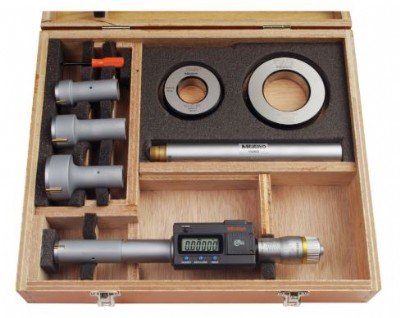 Mitutoyo - .5 - .8" - Holtest 3-Point Bore Micrometer - Interchangeable Head Set - 468-977