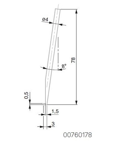 Tesa - Probe w/ Shank - 8° Angle - Steel - 00760178