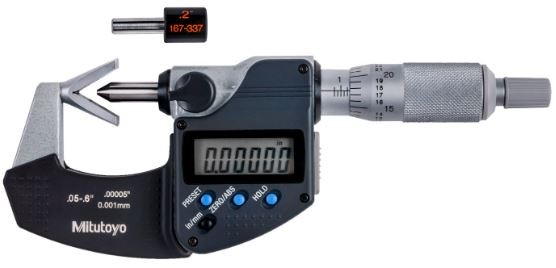Mitutoyo - V-Anvil Digital Micrometers - 3 Flutes - 314 Series 