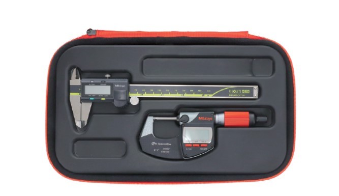 Mitutoyo - 64PKA288A Soft Case Tool Kit - Digimatic Caliper & "QuantuMike" Micrometer - w/ SPC Output 