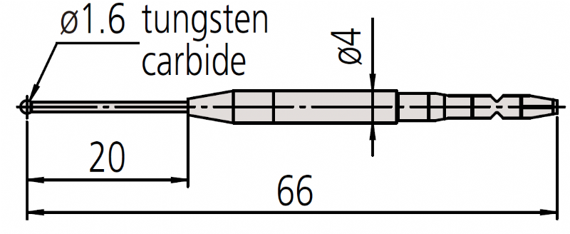 Mitutoyo - 12AAL030 Ø1.6mm Ball Tipped Styli 