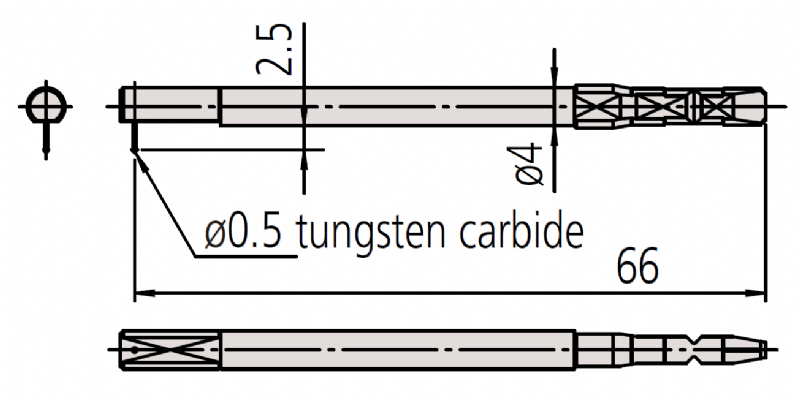 Mitutoyo - 12AAL032 Crank Styli - Ø0.5mm Tip Dia. 