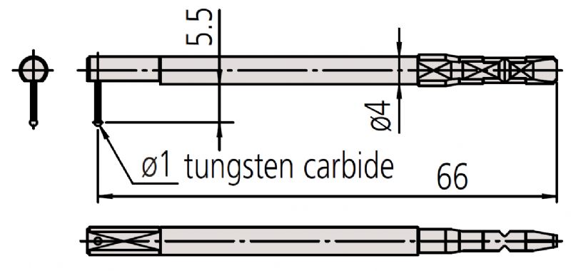 Mitutoyo - 12AAL033 Crank Styli - Ø1.0mm Tip Dia. 