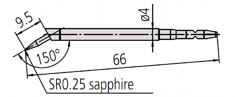 Mitutoyo - 12AAL024 Corner Styli - 0.25mm Radius 