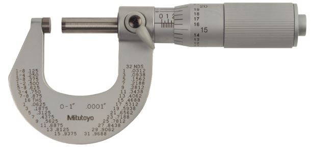 Mitutoyo - Plain Outside Micrometers - Chrome Frame - 102 Series 