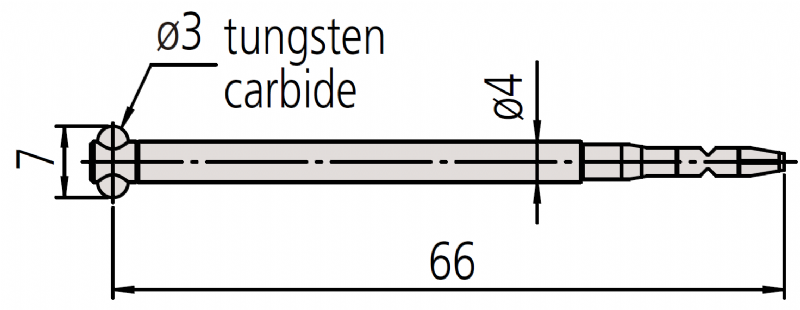 Mitutoyo - 12AAL022 Notch Styli - Ø3mm Tip Dia. 