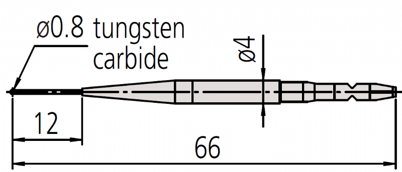 Mitutoyo - 12AAL026 Small Hole Styli - Ø0.8mm Tip Dia. 