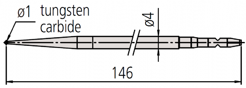 Mitutoyo - 12AAL040 2x Long Type Small Hole Styli -  Ø1mm Tip Dia. 