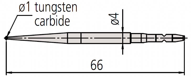 Mitutoyo - 12AAL027 Small Hole Styli - Ø1.0mm Tip Dia. 