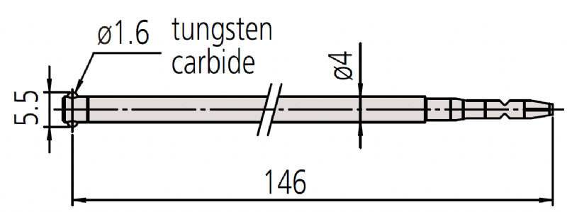 Mitutoyo - 12AAL035 2x Long Type Standard Styli -  Ø1.6mm  Tip Dia. 