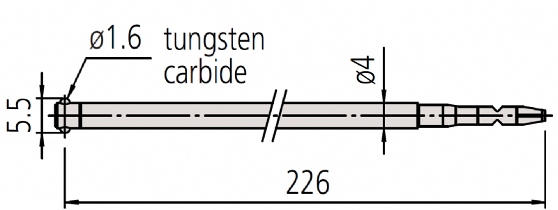 Mitutoyo - 12AAL041 3x Long Type Standard Styli -  Ø1.6mm  Tip Dia. 