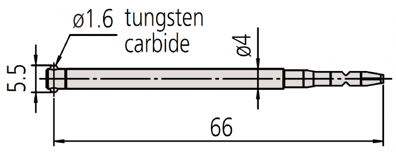 Mitutoyo - 12AAL021 Standard Styli -  Ø1.6mm  Tip Dia. 