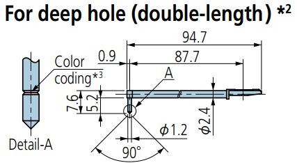 Mitutoyo - Deep Hole / Double Length Styli 