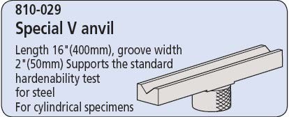Mitutoyo - 810-029 Hardness Tester Accesory - Special Long V-anvil   14-98mm Capacity 
