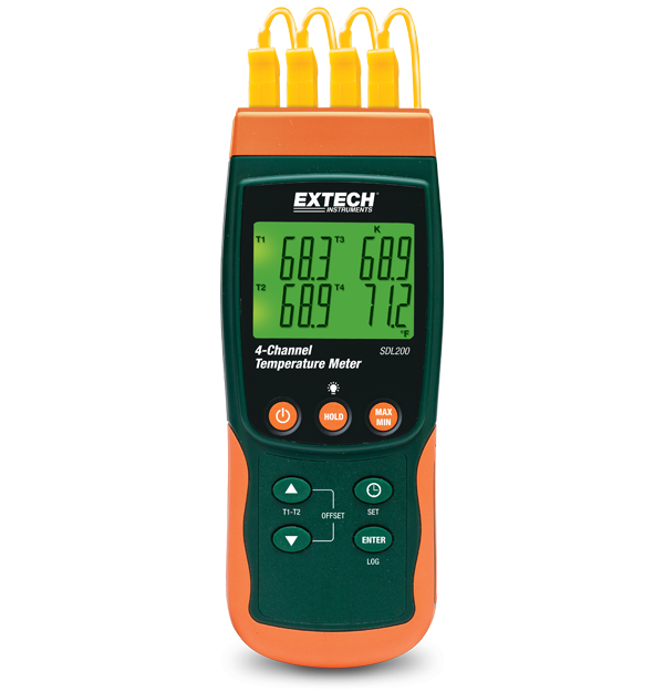 EXTECH - 4-Channel Datalogging Thermometer - SDL200
