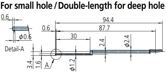 Mitutoyo - Small Hole / Double Length Styli - for Deep Holes