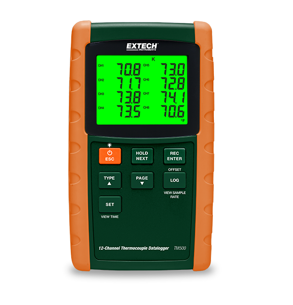 EXTECH - 12-Channel Datalogging Thermometer - TM500