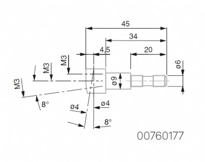 Tesa - Adapter for M3 Holder & Vertical Shaft Probes - 00760177