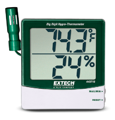 EXTECH - Digit Hygro-Thermometer w/ Remote Probe - 445715