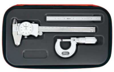 Mitutoyo - 64PKA283 Soft Case Tool Kit - Dial Caliper, Micrometer, & Ruler 