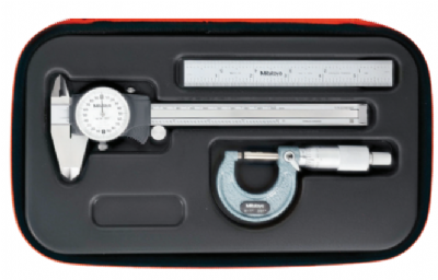 Mitutoyo - 64PKA284 Soft Case Tool Kit - Dial Caliper, Micrometer, & Ruler  