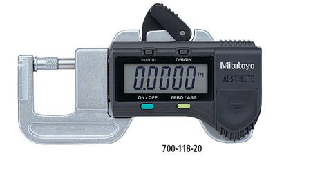 Mitutoyo - Quick-Mini - .0005" Res. Thickness Gage - 0 - .5" Range - 700-118-30