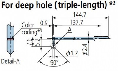 Mitutoyo - Deep Hole / Triple Length Styli