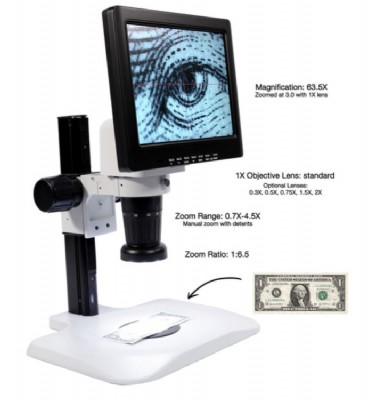 Video LCD Zoom Microscope with Track Stand - M-LCD-200S-H