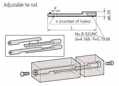 Mitutoyo - Adjustable Tie Rod - 4 1/2" - 619061