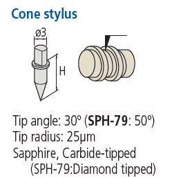 Mitutoyo - Cone Contracer Styli - Carbide Tip - 30° Tip Angle