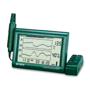 EXTECH - Humidity & Temperature Chart Recorder w/ Detachable Probe - RH520B