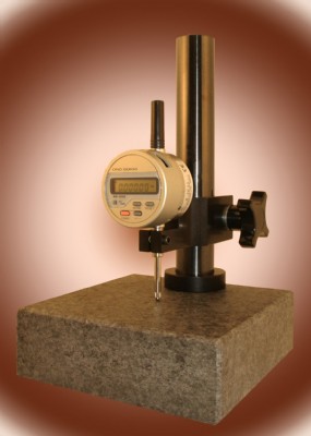 ONO SOKKI- 8" x 12" x 2" Gage Stand - w/Granite Base - 12" Post - 1.75" or 5" Throat Depth, 3/8” Stem Mount Arm - S-2100 